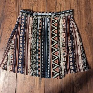 Fab'rik Aztec Trendy Multicolor Patterned Skirt Size Small
